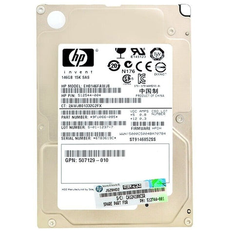 HP EH0146FAWJB 146GB SAS 15K 2.5" — Server Hard Drive (Refurbished)