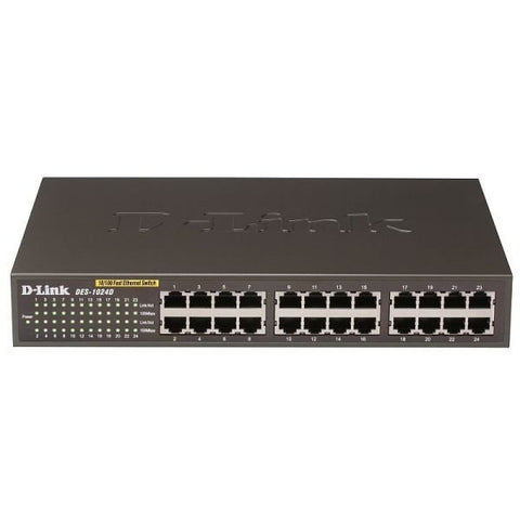 D-Link DES-1024D 24-Port Fast Ethernet Switch — Rackmount Switch (Refurbished)