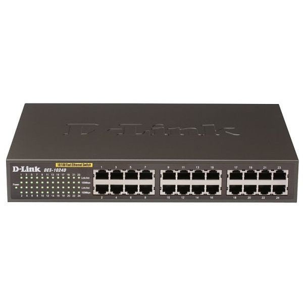 D-Link DES-1024D 24-Port Fast Ethernet Switch — Rackmount Switch (Refurbished)