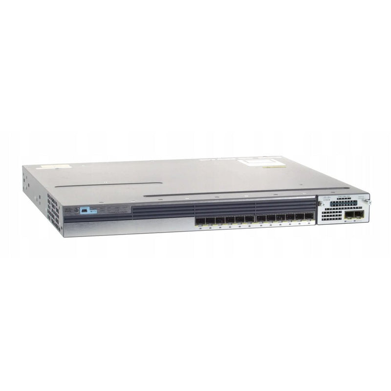 Cisco WS-C3750X-12S-E with C3KX-SM-10G — 12-Port Layer 3 Gigabit Switch (Grade B)