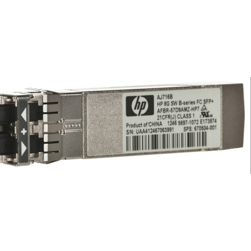 HP AJ716B 8Gb Short-Wave Fibre Channel SFP+ Transceiver — Transceiver (Refurbished)