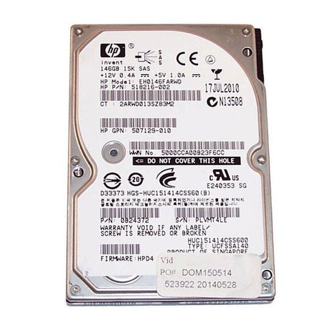 HP EH0146FARWD — 146GB 2.5" SAS Hard Drive (Refurbished)