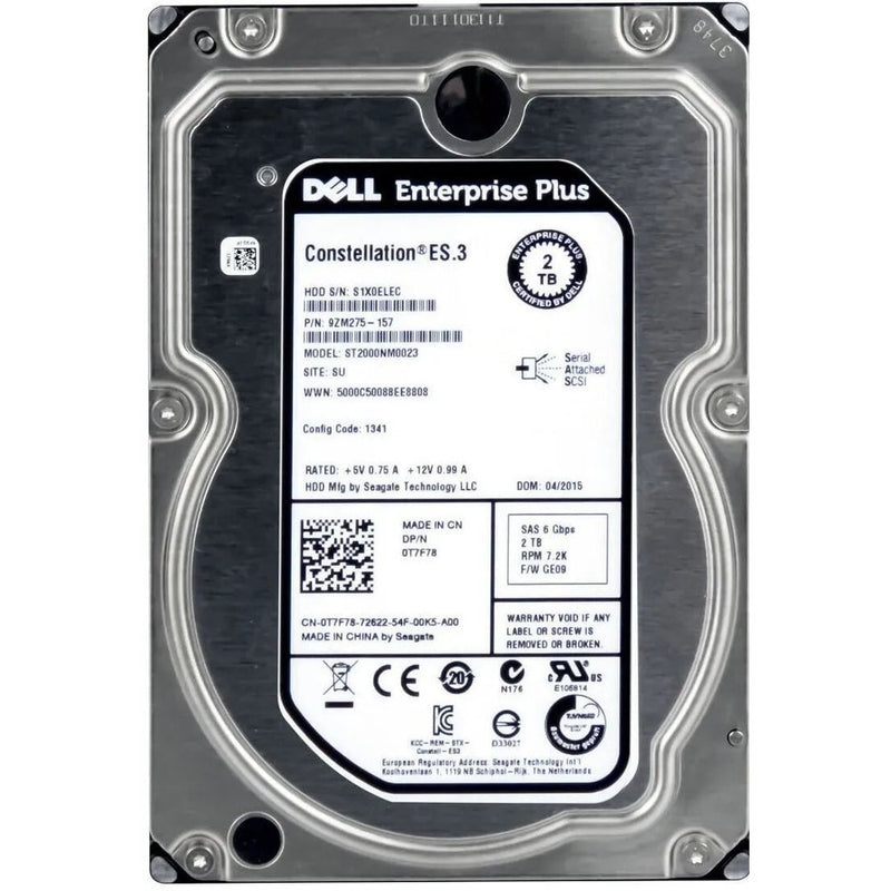 Dell ST2000NM0023 — 2TB SAS 3.5" Enterprise Hard Drive (Grade B)
