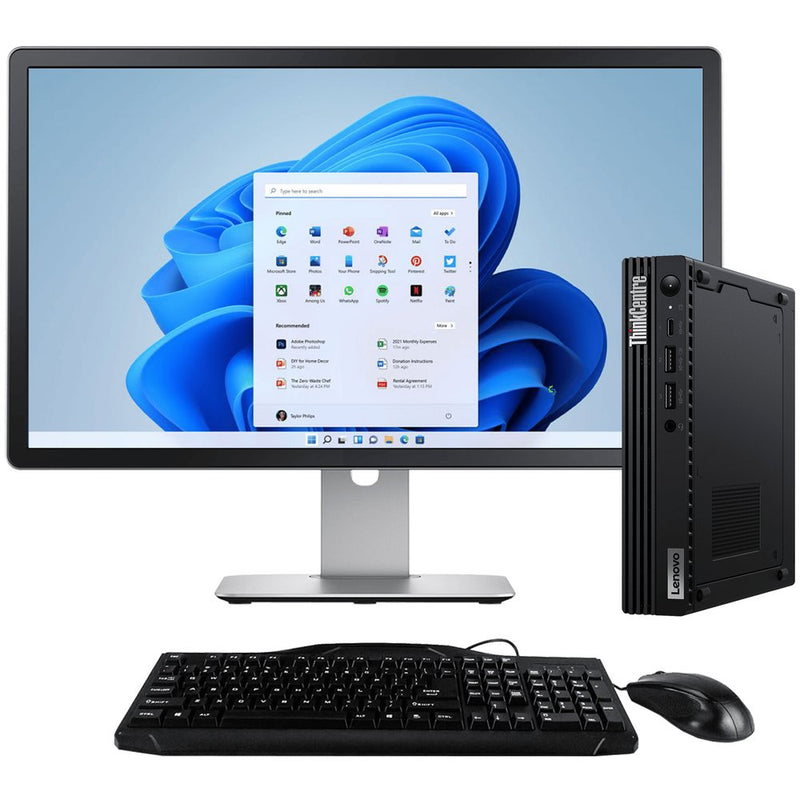 Lenovo ThinkCentre M70q | Core i5-10400T | 16GB | 256GB SSD | 23" Monitor | Windows 11 Pro (Grade A)