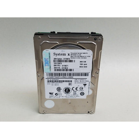 IBM Mk3001Grrb - 300GB SAS Hard Drive - 2.5" - 15 000 Rpm - 6GB/S (Refurbished)