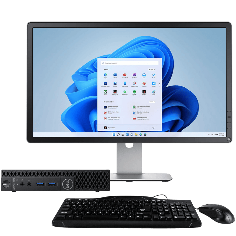 Dell OptiPlex 3070 Intel i5, 8th Gen USFF PC with 256GB SSD + 19" Monitor