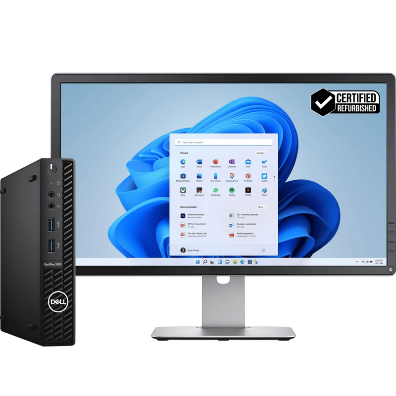 Dell OptiPlex 3080 Intel i5, 10th Gen USFF PC with 20" Monitor
