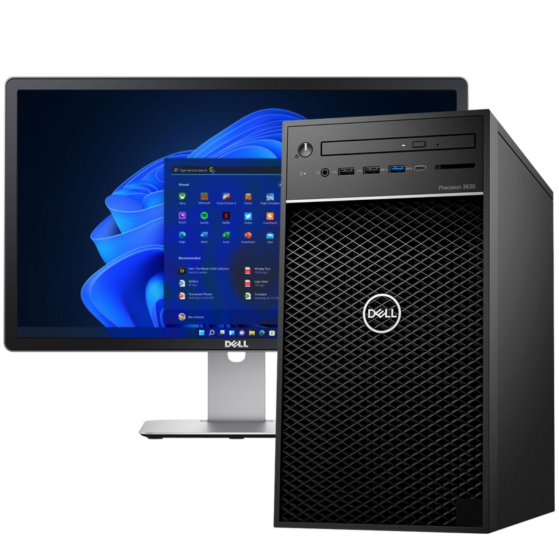 Dell Precision 3630 Intel i7, 8th Gen Tower PC with Quadro P620 + 24" Monitor