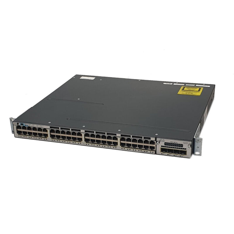 Cisco WS-C3750X-48PF-S with C3KX-NM-10G 48-Port Layer 3 Stackable Gigabit Switch (Used)