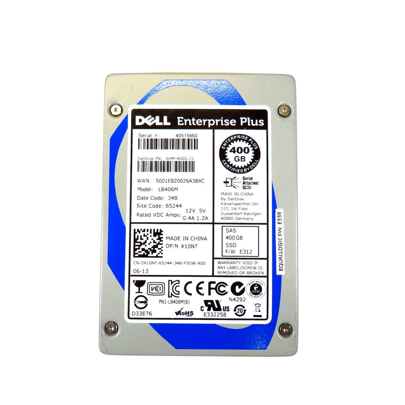 Dell LB406M 2.5 Inch 400GB 6Gb/s SAS Solid State Drive (Refurbished)