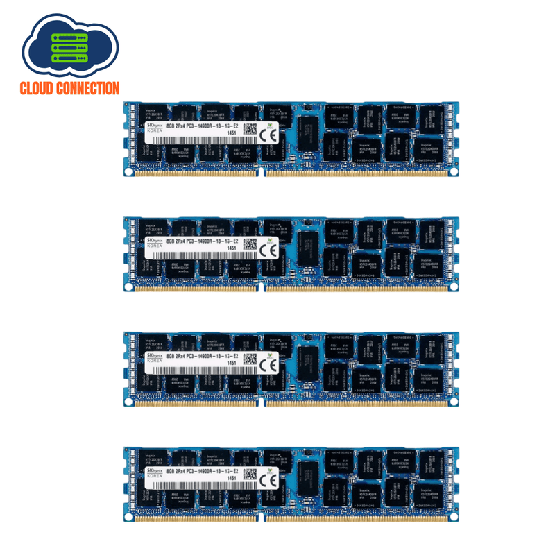 SK Hynix 64GB Server RAM Kit - 4 x 16GB 2Rx4 PC3-14900R-13-13-E2 DDR3 ECC Registered Server RAM (Refurbished)