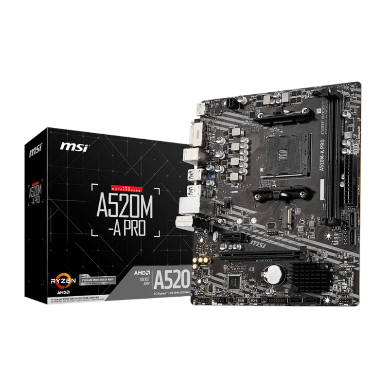 MSI A520M-A PRO AM4 AMD MATX Gaming Motherboard (New)