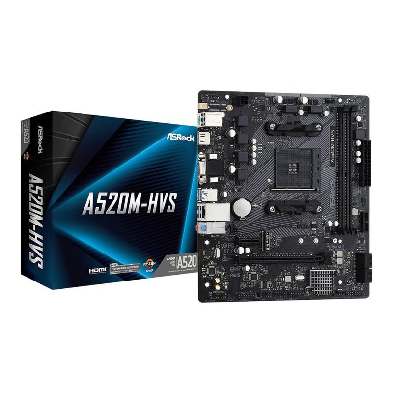 ASRock A520M-HVS AMD AM4 M-ATX Motherboard (New)