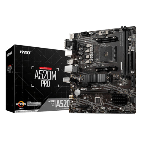 MSI A520M-PRO AMD AM4 MATX Gaming Motherboard (New)