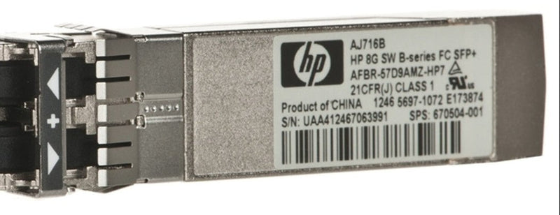 HP AJ716B 8G SW B-SERIES FC SFP+ AFBR-57D9AMZ-HP7 Transceiver (Refurbished)