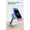W14 15W 2 In 1 Foldable Magnetic Wireless Charger Stand for iPhone 12-15 Series/Airpods/Apple Watch Black