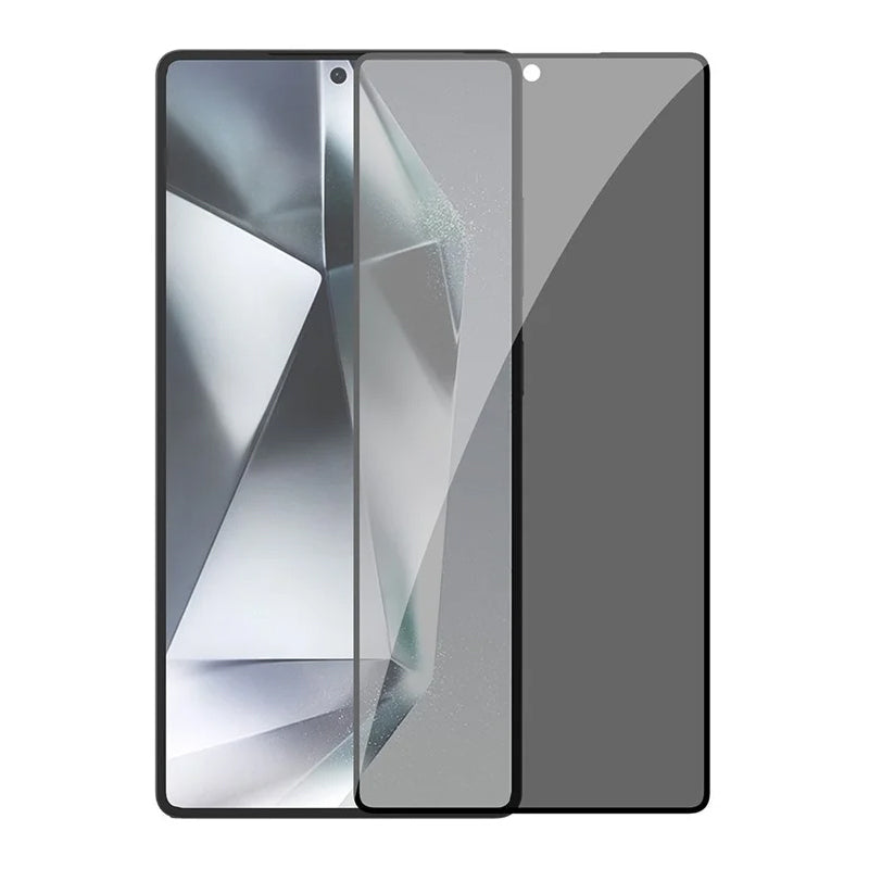 Privacy Anti-Glare Fingerprint Unlock Available Full Screen Tempered Glass Screen Protector for Samsung Galaxy S25 Ultra Black