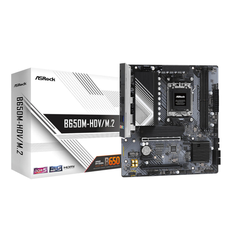 ASRock B650M-HDV/M.2 AM5 Micro-ATX Motherboard (New)