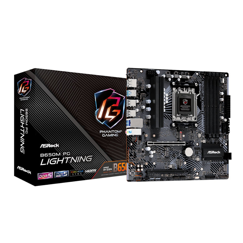 ASRock B650M PG Lightning AMD AM5 Micro ATX Motherboard (New)