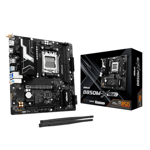 ASRock B850M-X WiFi AM5 Micro ATX Motherboard (DDR5, PCIe 5.0, Wi-Fi 6E) (New)