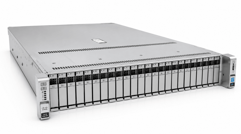 Cisco BE7H-M5-XU 2U Rackmount Server – 24 SFF – 2 × Xeon Gold 6132 – 192GB DDR4 – 23 × 300GB SAS – 12G Modular RAID Controller – Intel I350 + 550 – 2 × 1050W – No Rails – No Front Bezel (Refurbished)