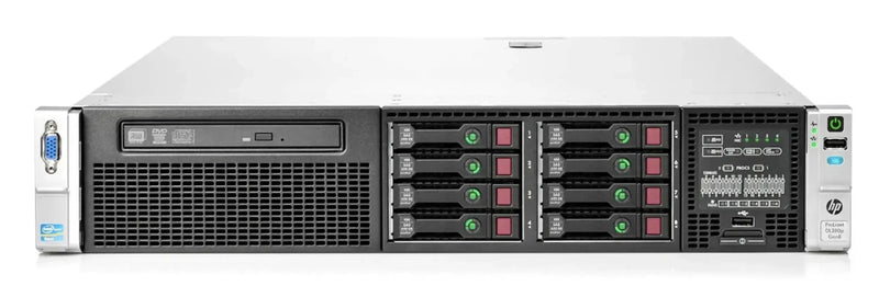 HP ProLiant DL380p Gen8 2U Rackmount Server – 8 SFF – 2 × Xeon E5-2609 – 64GB DDR3 – 2 × 300GB SAS – P420i – 1Gb 4-Port 331FLR + 8Gb PCI-E FC HBA – 2 × 460W – 2 × Caddies – 1 × Blank (Refurbished)