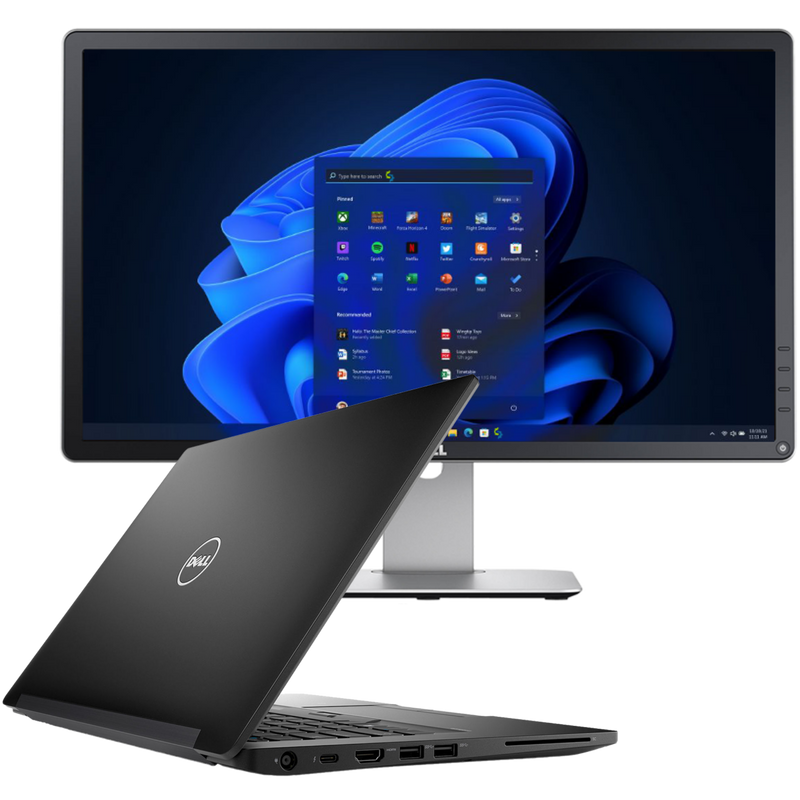 Dell Latitude 7490 Intel i7, 8th Gen Ultrabook Laptop with 16GB Ram + 20" Monitor