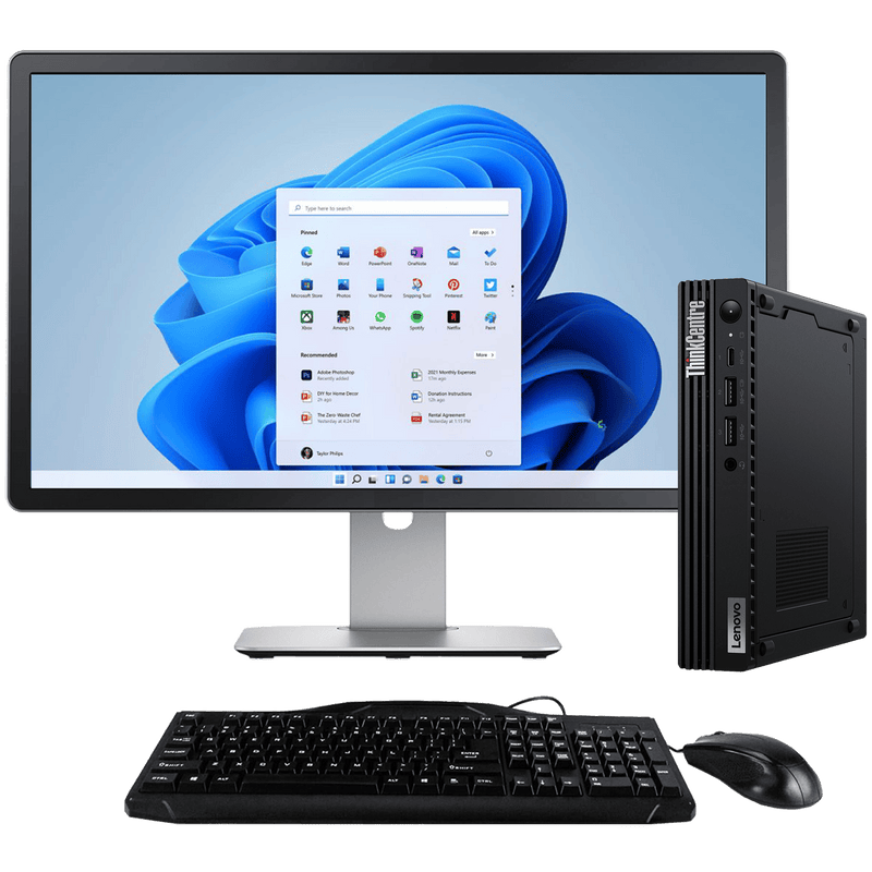 Lenovo ThinkCentre M70q Intel i5, 11th Gen Tiny PC with 16GB Ram + 23" Monitor