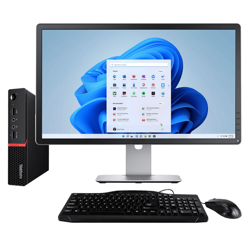 Lenovo ThinkCentre M75q AMD Ryzen 5 USFF PC with 20" Monitor