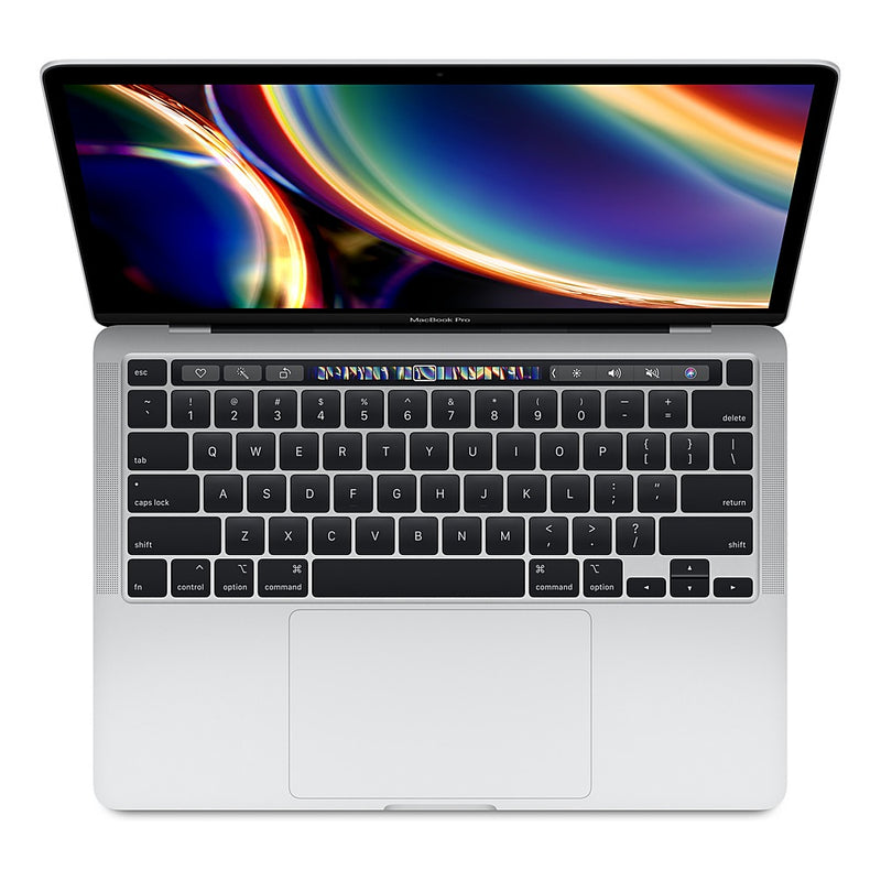 Apple MacBook Pro 13-inch 2020 (A2251) in Silver, open, showing the Retina display, Touch Bar and Magic Keyboard