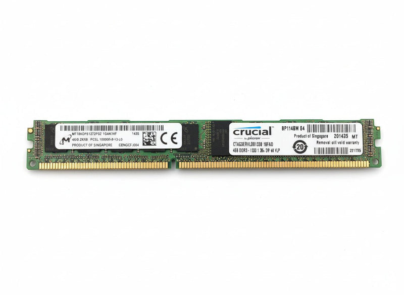 Micron 4GB 2RX8 PC3L-10600R-9-13-L0 DDR3 Registered Server RAM (Refurbished)