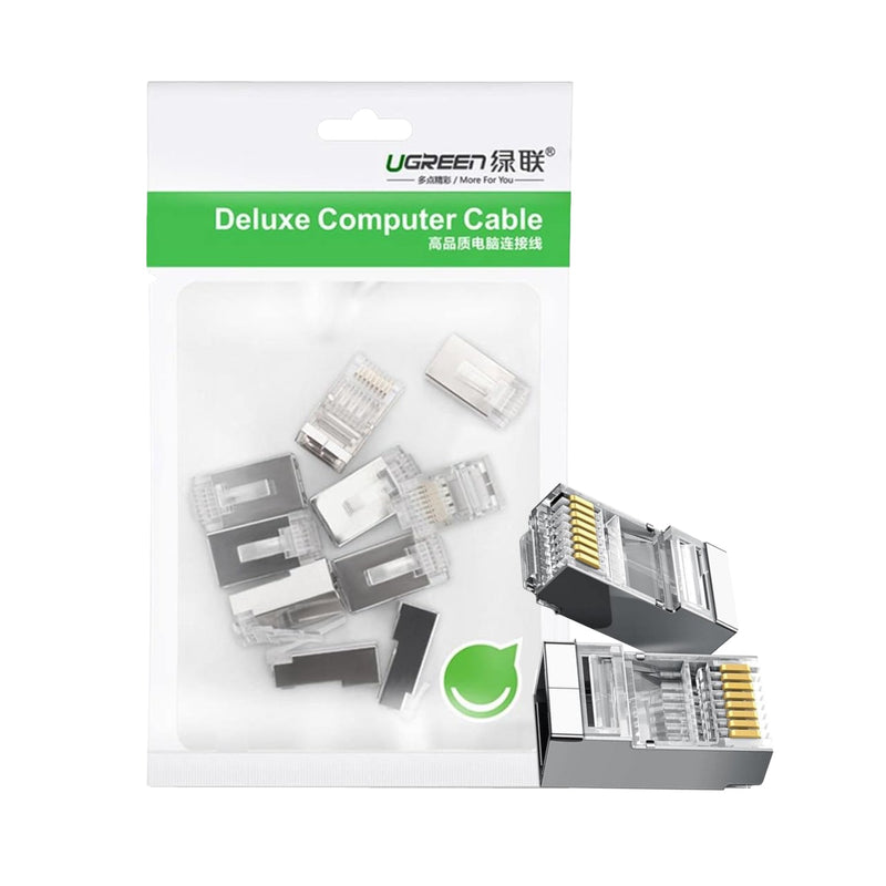 UGREEN NW111 RJ45 Cat6 Ethernet Network Head 100 Pack - Silver/Transparent (New)