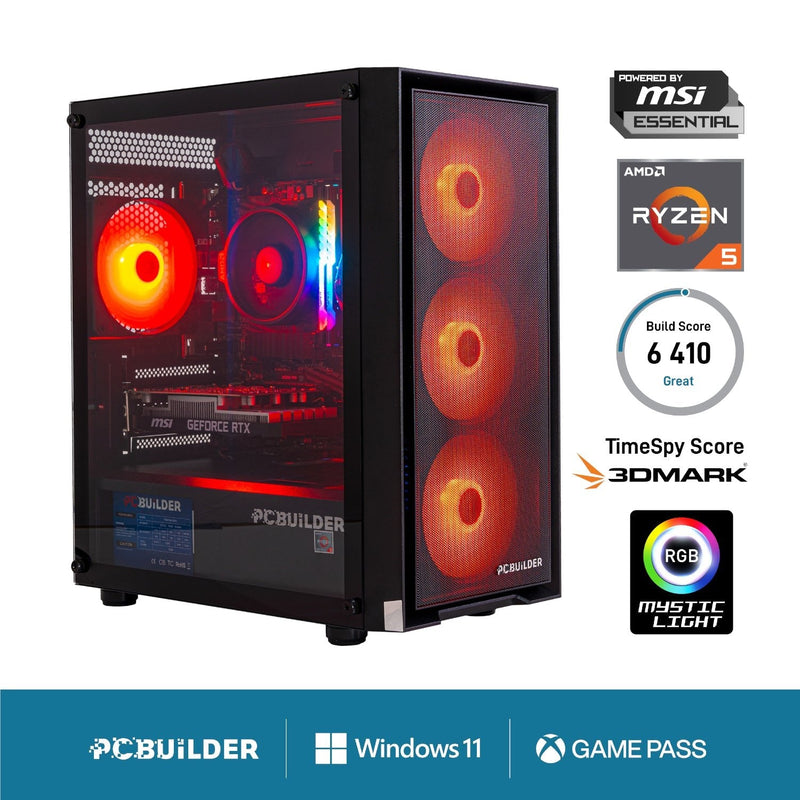PCBuilder Ryzen 5 5500 SCOUT Windows 11 Gaming PC (New)