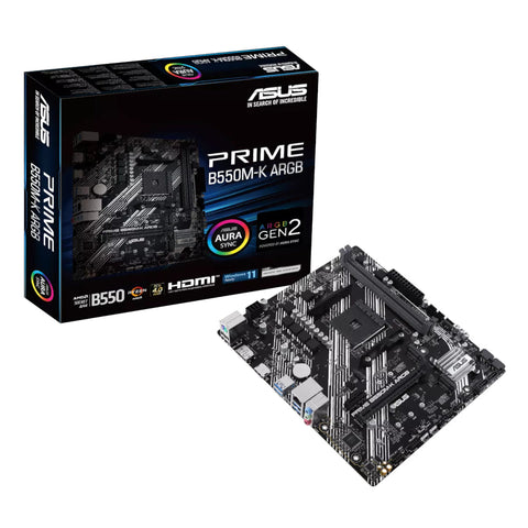 Asus PRIME B550M-K ARGB AM4 M-ATX Motherboard (New)