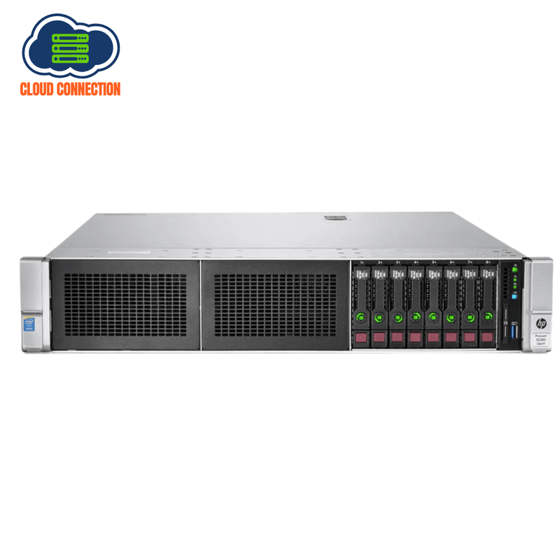 HP ProLiant DL380 Gen9 2U Rackmount Server – 8 SFF – 2 x Xeon E5-2667 V4 – 64GB DDR4 – 2 x 300GB SAS – P440ar RAID – Broadcom BCM5719 + Intel I350 – 2 x 800W – 6 x Blanks (Refurbished)