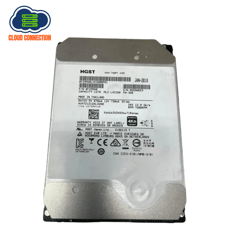 HGST HUH721212AL4200 3.5 Inch 12TB 7200 RPM 12Gb/s SAS Enterprise Hard Drive (Refurbished)