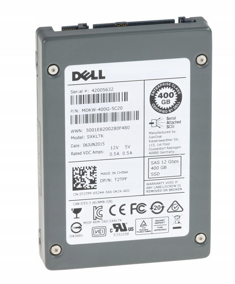 Dell SXKLTK 2.5 Inch 400GB 12Gb/s SAS Solid State Drive (Refurbished)