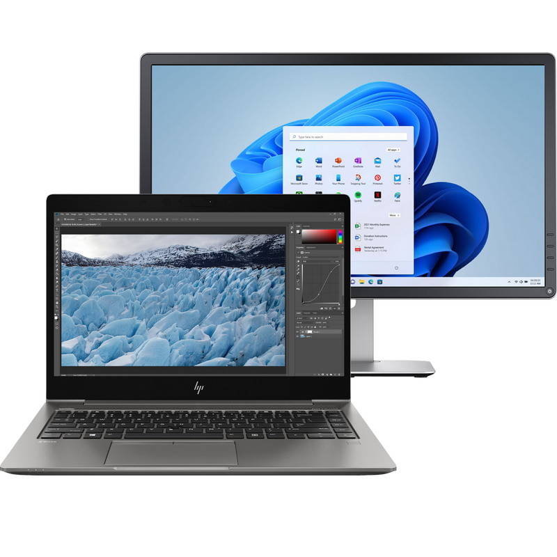HP ZBook 14u G6 Intel i5, 8th Gen Mobile Workstation with 16GB Ram + 20" Monitor
