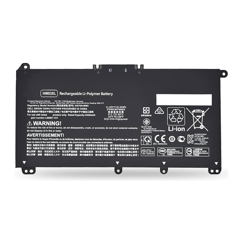 HP Pavilion 15-EG, 15-EH, 17-CN, 17-CP, 17S-CU, HW03XL Laptop Battery, 11.34V  3440mAh /41.04mAh Generic