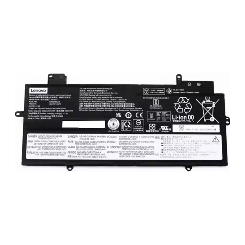 Lenovo ThinkPad X1 Carbon 9th Gen, 10th Gen, 11th Gen, L20M4P71, L20C4P71, L20L4P71, L20D4P71 Laptop Battery, 15.44V 3695mAh/57Wh