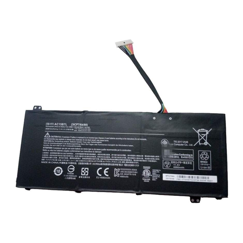 Acer Aspire V15 Nitro, VN7-591, AC15B7L, 31CP7/64/80 Laptop Battery, 11.4V 4680mAh/53.4Wh