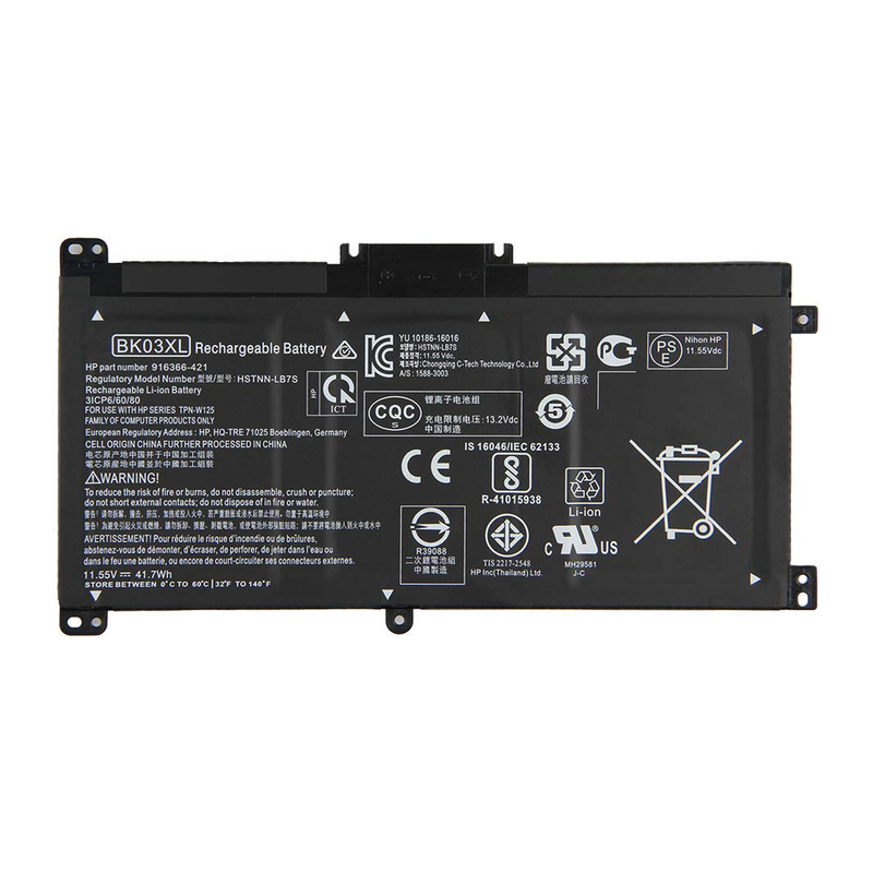 HP Pavilion X360 14-BA000, 14M-BA000, BK03XL, HSTNN-LB7S Laptop Battery, 11.55V 3470mAh/41.7Wh