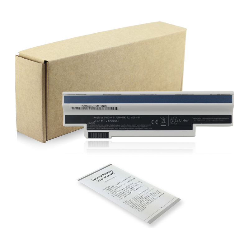 Acer Aspire UM09C31, UM09G31 Laptop Battery 10.8V 4400mAh/48Wh White