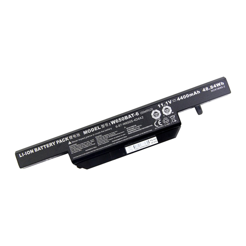 Clevo, Compatible With 45Wh6-87-W650S-4D4A, W650BAT-6, W650, W650S, W650SC, W650SH, W670SJQ Laptop Battery, 11.1V 4000mAh