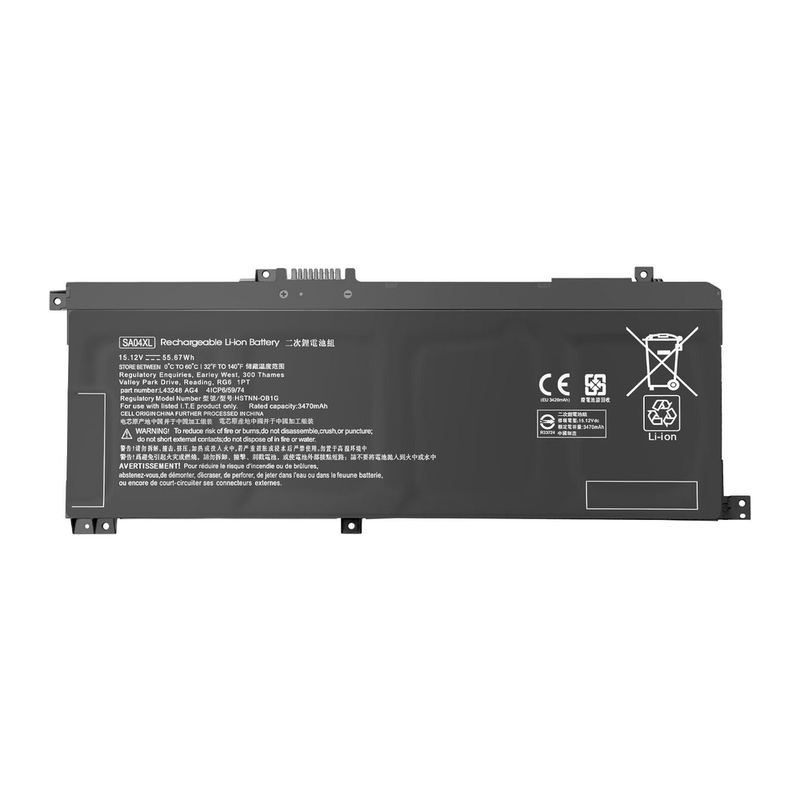 HP Envy X360 15-DR, 15M-DR, 15M-DS, 15-DS, 17-CG, 17M-CG, SA04XL, HSTNN-OB1F, HSTNN-OB1G, HSTNN-UB7U, L43248-541 Laptop Battery 15.12V 3470mAh/55.67Wh Generic
