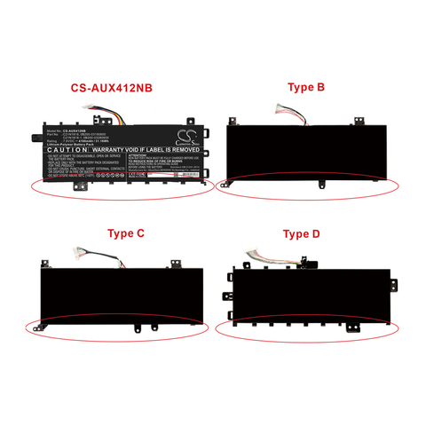 Asus X412FJ, X412FA, X412UF, X512DK, F412FJ, A412F, C21N1818 (TYPE A-D) Laptop Battery, 7.6V 4050mAh/32Wh