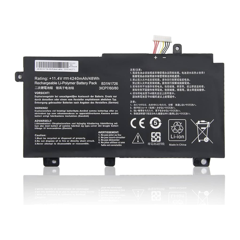 Asus FX80, FX80GD, FX86, FX86FM, FX86FE, FX504, FX505, B31N1726 Laptop Battery, 11.4V 4240mAh/48Wh Generic