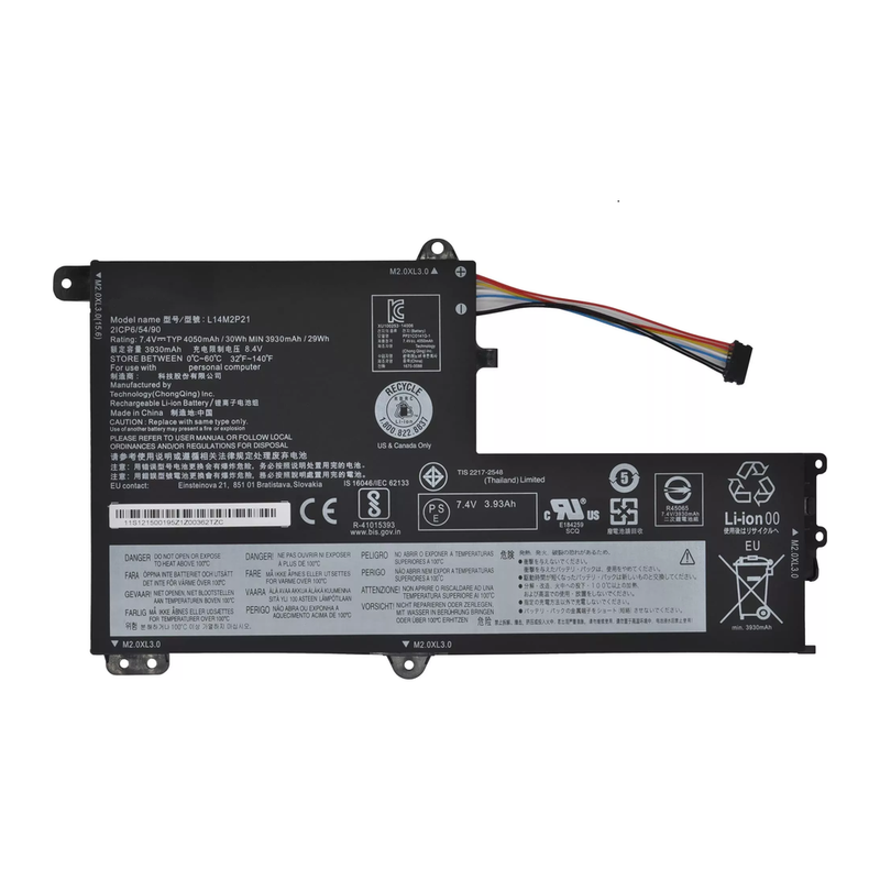 Lenovo Yoga 500, S41-70, S41-70AM, Ideapad 300S, 310S, 320S series, L14M2P21, L14L2P21 Laptop Battery, 7.4V 3900mAh/30Wh