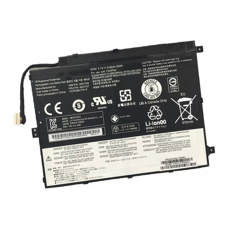 Lenovo Thinkpad Tablet10, 45N1726, 45N1729, 45N1732, 45N1733 Laptop Battery, 3.7V 8920mAh/33Wh