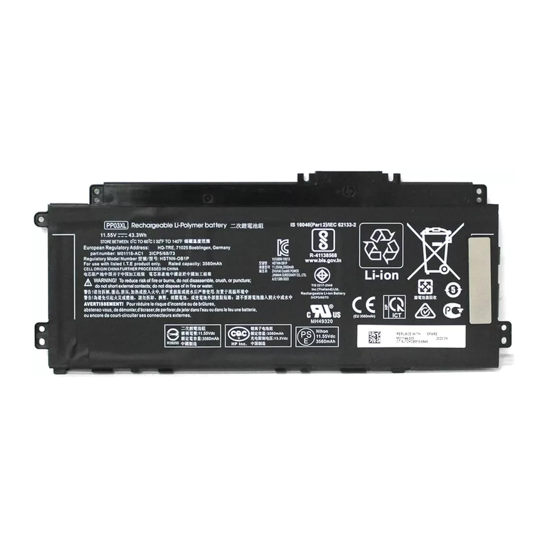 HP Pavilion X360 13-BB, 14-DV, 14-DK, 15-EH, 14M-DW, PP03XL, PV03XL Laptop Battery 11.55V 3560mAh/43.3Wh